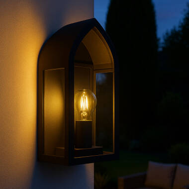 Image of Westport Darwin Glass Half Lantern Outdoor Wall Light