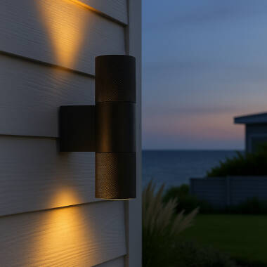 Image of Westport Jackson Cross Knurled Outdoor Up & Down Wall Light