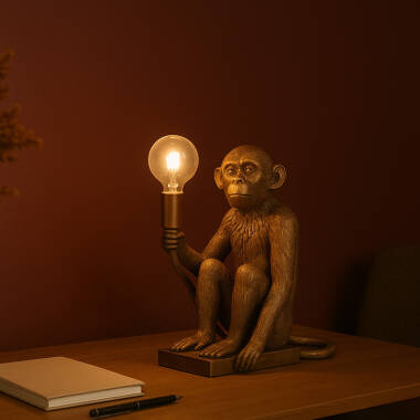 Image of Edit Conor USB Rechargeable LED Monkey Table Lamp