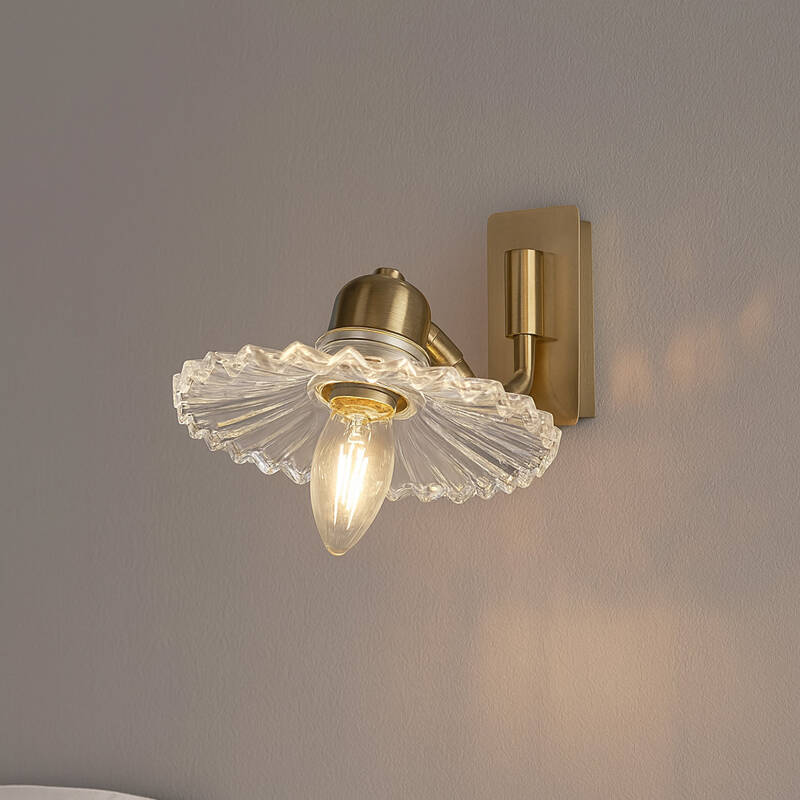Image of Wisteria Notting Adjustable Clear Glass Wall Light