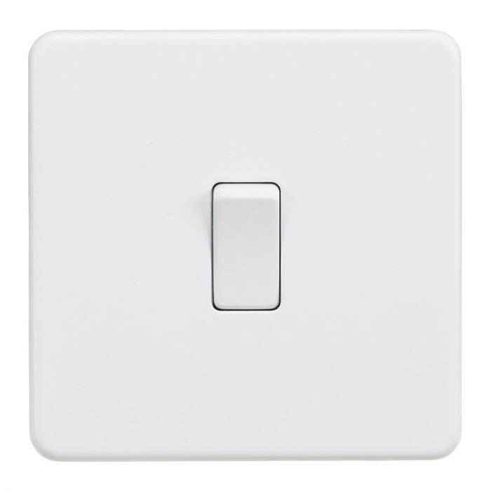 Image of Matt White Screwless 10A 1 Gang Intermediate Light Switch