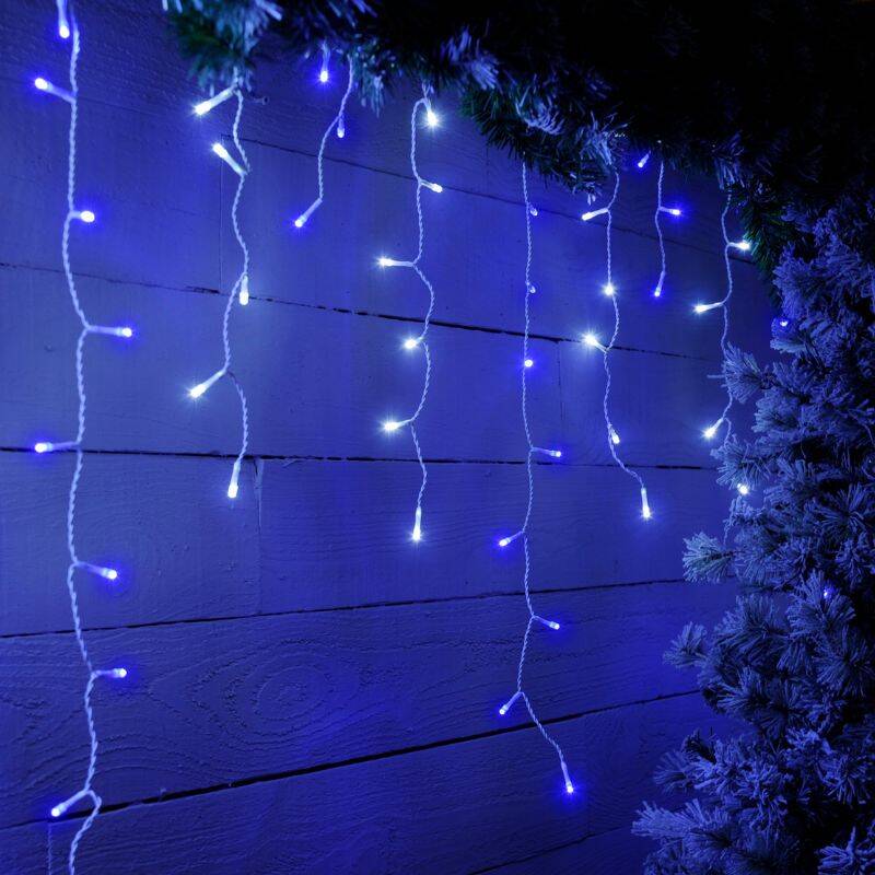 Image of Festive 8.8M White LED Snowing Icicle String Lights