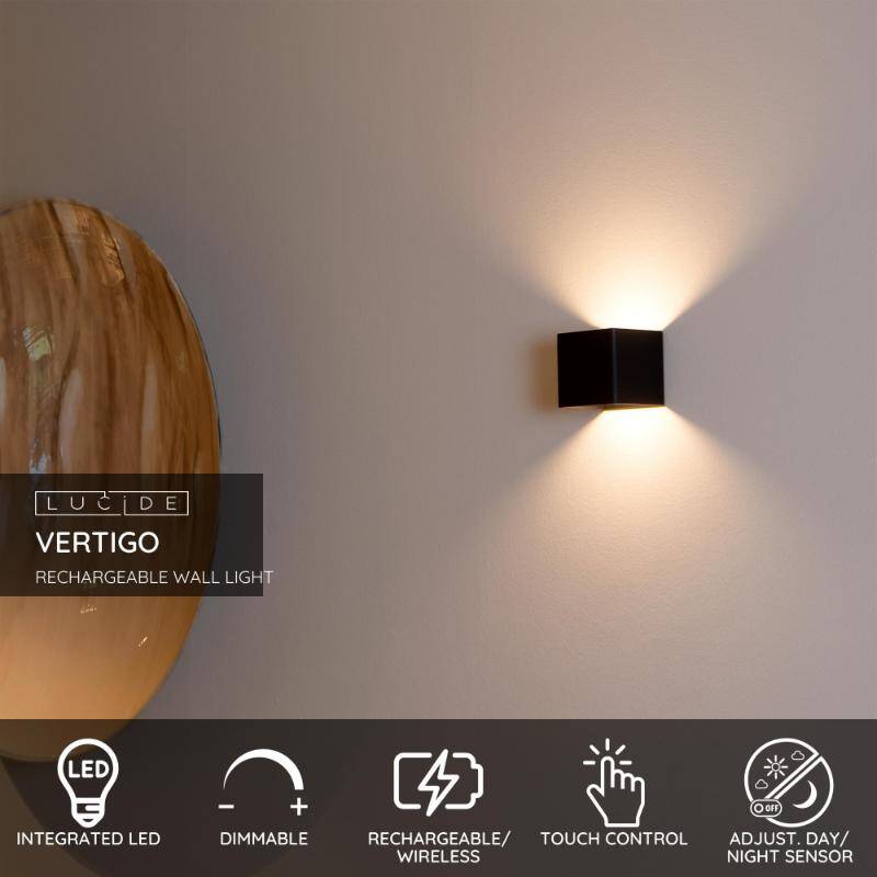 Image of Lucide Vertigo LED Outdoor Up & Down Wall Light with PIR & Dusk to Dawn Sensor
