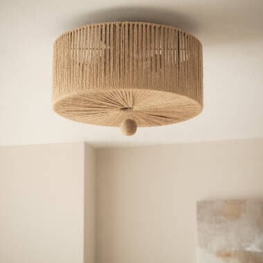 Edit Modigliani Rattan Flush Ceiling Light