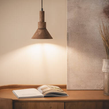 Image of Iluzzia Dallas Wood Ceiling Pendant Light