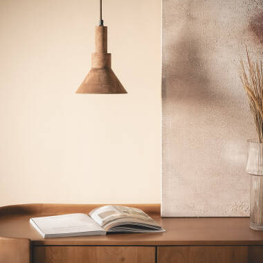 Image of Iluzzia Dallas Wood Ceiling Pendant Light