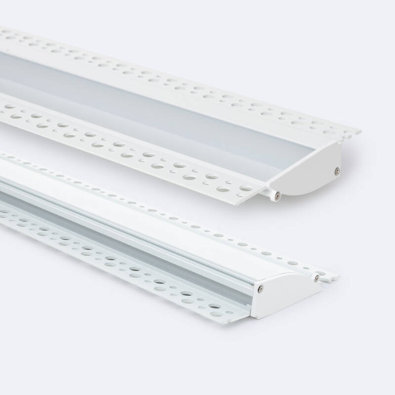 Image of Plaster-in Recessed 2m Aluminium Profile with Continuous Cover for LED Strip