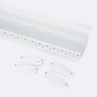 Image of Plaster-in Recessed 2m Aluminium Profile with Continuous Cover for LED Strip