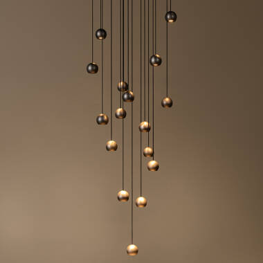 Image of Lucide Montana LED 16 Light Cluster Ceiling Pendant Light with Remote Control