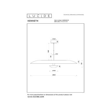 Image of Lucide Kenneth 800 LED Ceiling Pendant Light