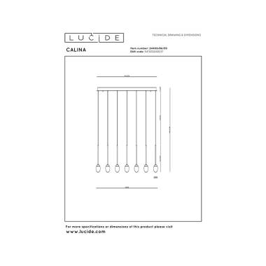 Image of Lucide Calina LED 12 Light Bar Ceiling Pendant Light