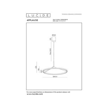 Image of Lucide Applause 800 CCT LED Ceiling Pendant Light with PIR Sensor