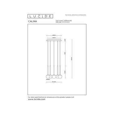 Image of Lucide Calina LED 5 Light Cluster Ceiling Pendant Light