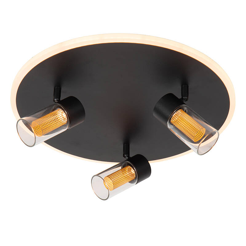 Image of Lucide Everina CCT LED 3 Light Ceiling Spotlight Plate with Remote Control