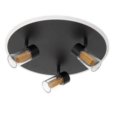 Image of Lucide Everina CCT LED 3 Light Ceiling Spotlight Plate with Remote Control