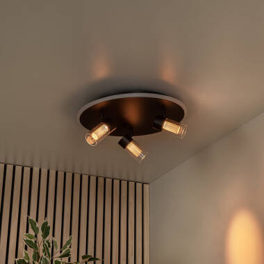 Image of Lucide Everina CCT LED 3 Light Ceiling Spotlight Plate with Remote Control