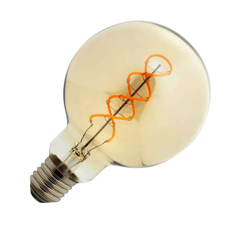 Image of Envirolight Spiral 4W Very Very Warm White Dimmable LED Decorative Filament 95mm Amber Globe Bulb
