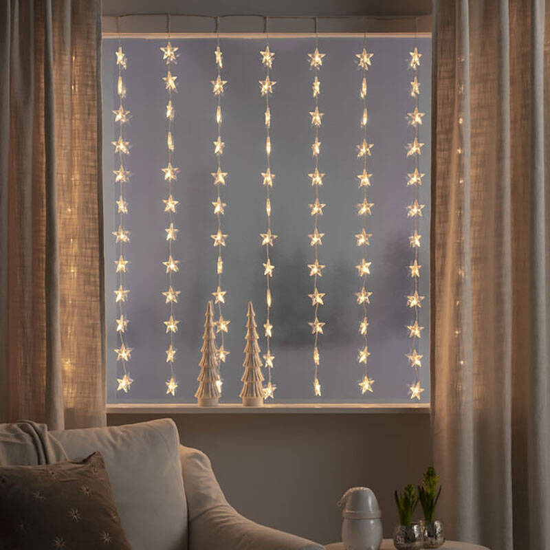 Image of Konstsmide 1.4M Warm White LED Star Curtain Lights