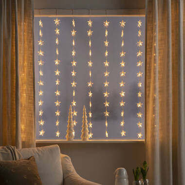 Image of Konstsmide 1.4M Warm White LED Star Curtain Lights