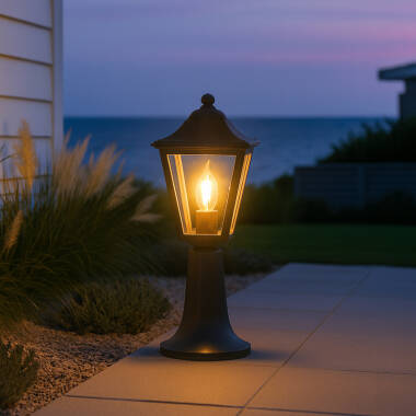 Image of Edit Coastal Pebble Outdoor Pedestal Light