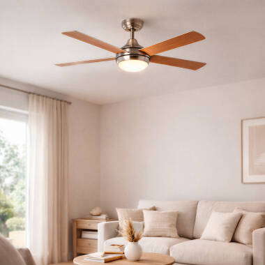 Image of Navy Ceiling Fan with Light and Remote Control 110cm