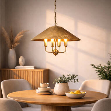 Image of Wisteria Camellia Velvet 4 Arm Ceiling Pendant Light