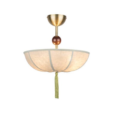 Image of Wisteria Vanta Linen Semi-Flush Ceiling Light