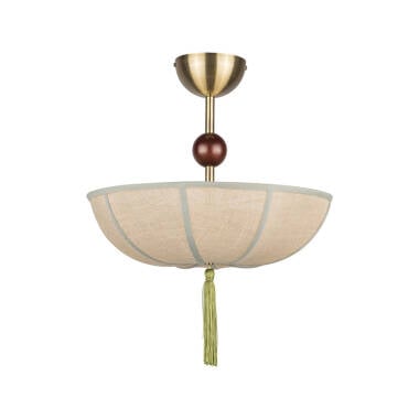 Image of Wisteria Vanta Linen Semi-Flush Ceiling Light