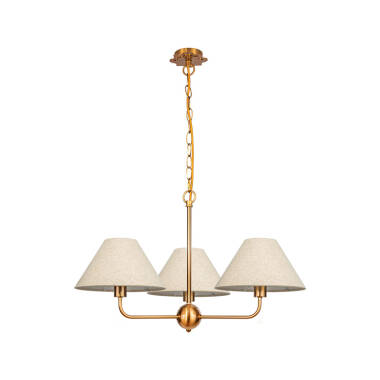 Image of Wisteria Mira 3 Arm Linen Ceiling Pendant Light