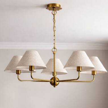 Wisteria Mira 5 Arm Linen Ceiling Pendant Light