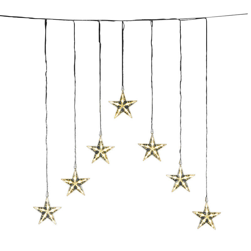 Image of Konstsmide Christmas 1.18M Warm White LED Star Curtain Lights