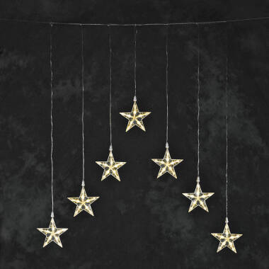 Image of Konstsmide Christmas 1.18M Warm White LED Star Curtain Lights