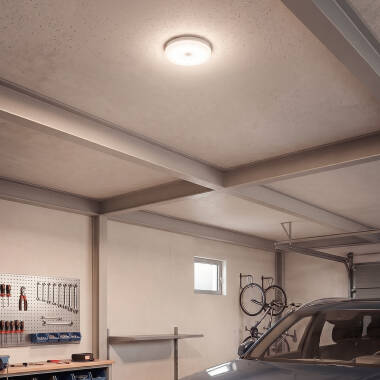 Image of 12W Round LED Flush Ceiling Light D216 mm with PIR Motion Sensor & Twilight Sensor