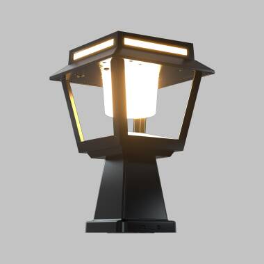 Suri Tower 15W Solar LED Outdoor Pedestal Light