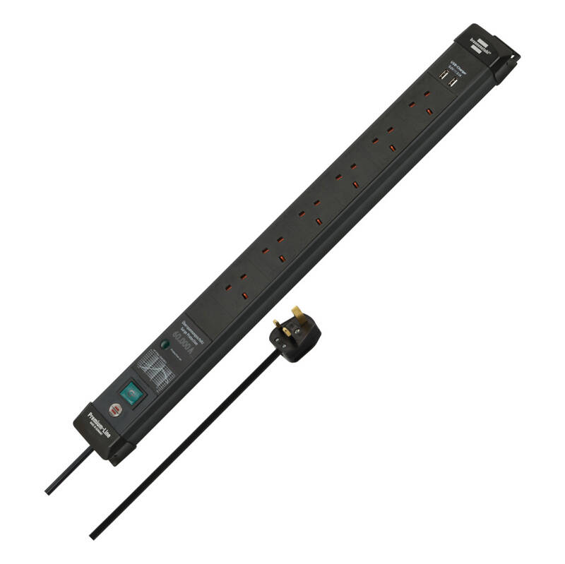 Image of Brennenstuhl Premium-Line 60.000A Extension Lead with Surge Protection & USB Charger - 3M