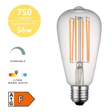 Image of Dar 7W 750lm Dimmable LED Decorative Filament Squirrel Cage Bulb