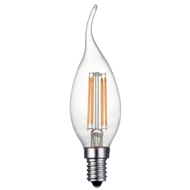 Image of Dar 4W 400lm Dimmable LED Bent Tip Decorative Filament Candle Bulb