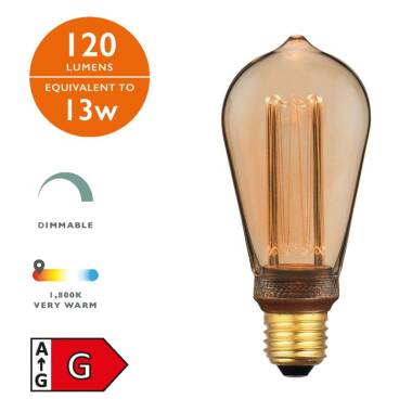Image of Dar 3.5W 120lm Dimmable LED Vintage Decorative Filament Squirrel Cage Bulb