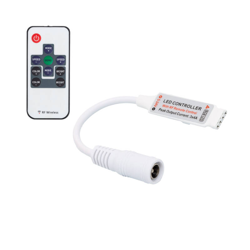 Image of Mini Controller for a 12-24V DC RGB LED Strip with RF Remote Control