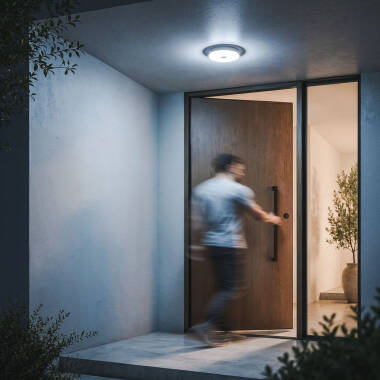 Image of Round 18W Cool White LED Flush Ceiling Light with PIR Movement Sensor