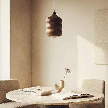 Iluzzia Kanan I Wood Ceiling Pendant Light
