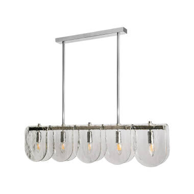 Image of Westport Sara Glass 5 Light Ceiling Bar Pendant Light