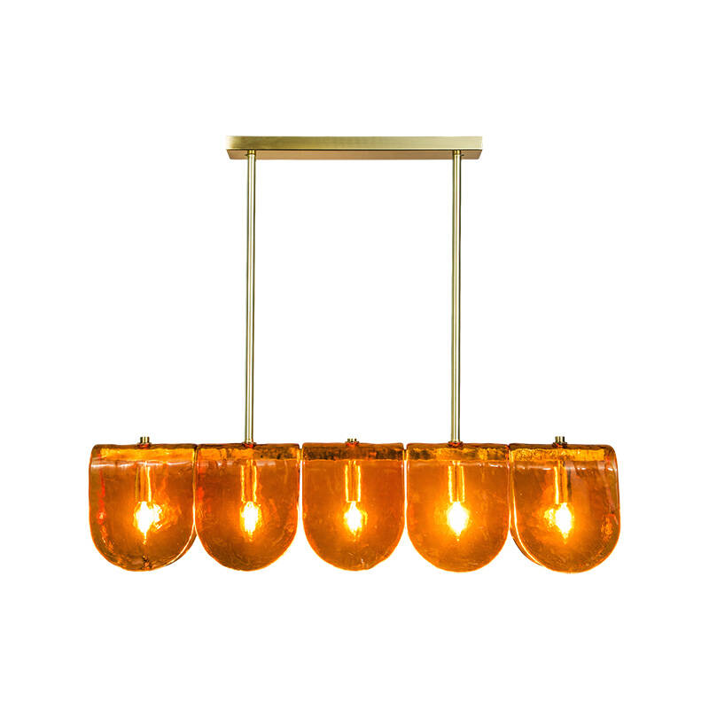 Image of Westport Sara Glass 5 Light Ceiling Bar Pendant Light