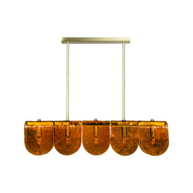Image of Westport Sara Glass 5 Light Ceiling Bar Pendant Light