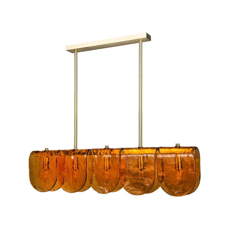 Image of Westport Sara Glass 5 Light Ceiling Bar Pendant Light