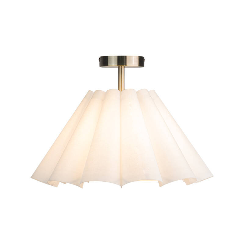 Image of Wisteria Violet Linen Semi-Flush Ceiling Light