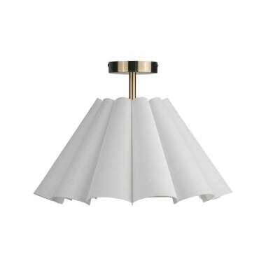 Image of Wisteria Violet Linen Semi-Flush Ceiling Light