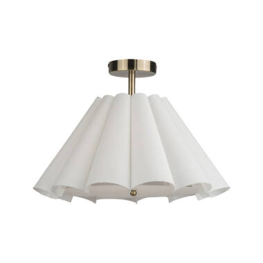 Image of Wisteria Violet Linen Semi-Flush Ceiling Light