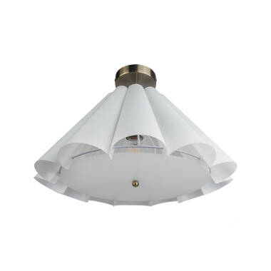 Image of Wisteria Violet Linen Semi-Flush Ceiling Light