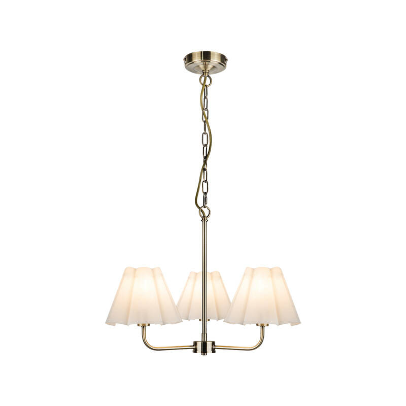 Image of Wisteria Violet Linen 3 Light Multi Arm Ceiling Pendant Light